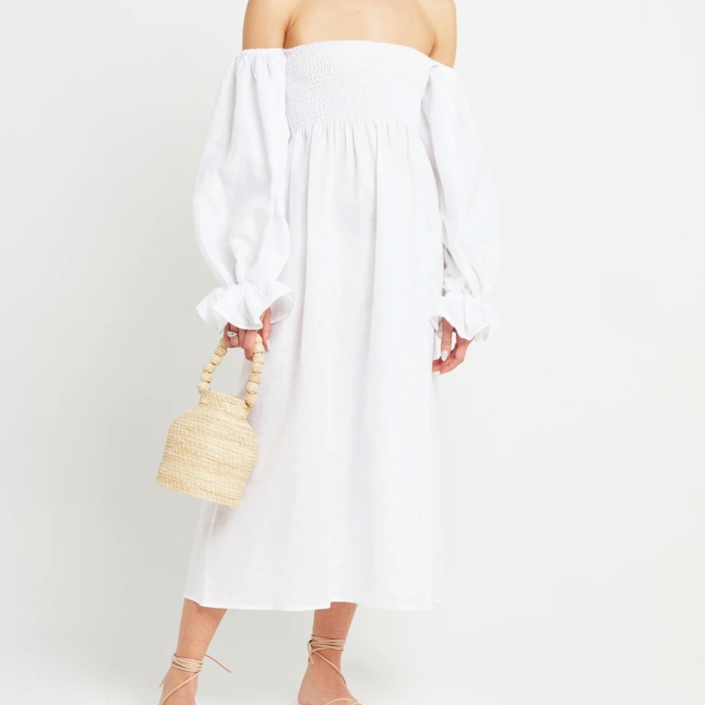 White o.p.t Athena linen dress - NWT - L